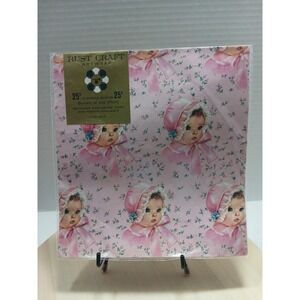 Rust Craft gift wrapping paper featuring a pink "Bundle of Joy" Vintage See Disp
